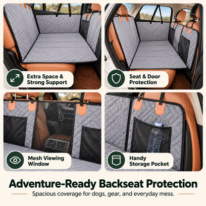 WanderPup Back Seat Dog Cover with Hard Bottom